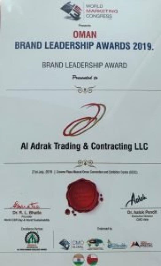 World Marketing Congress selected Al Adrak for the