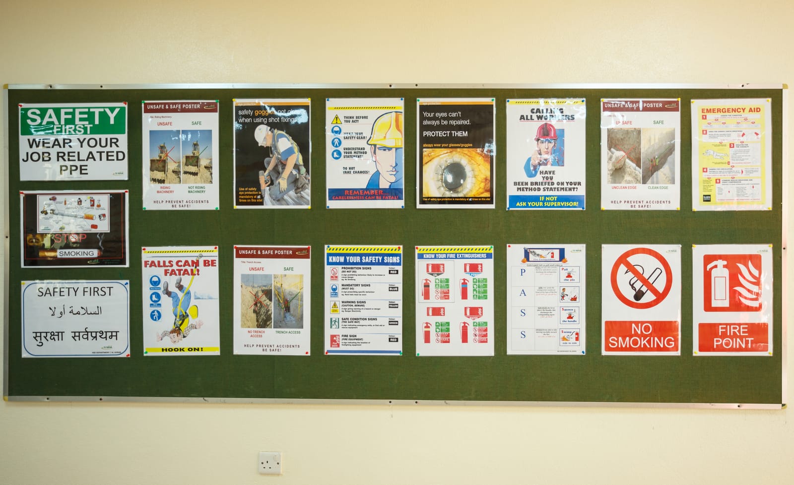 Safety notices in the languages the workforce speaks