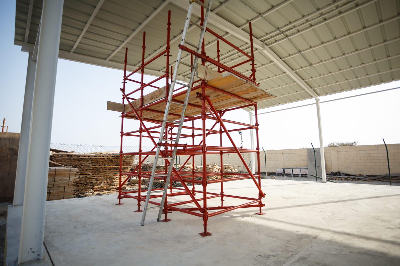 The scaffold rig used for working-at-height training